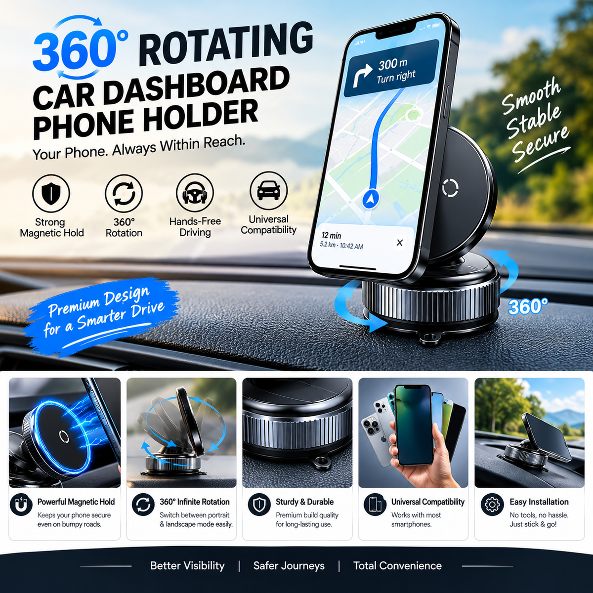 Magnetic Car Mobile Stand